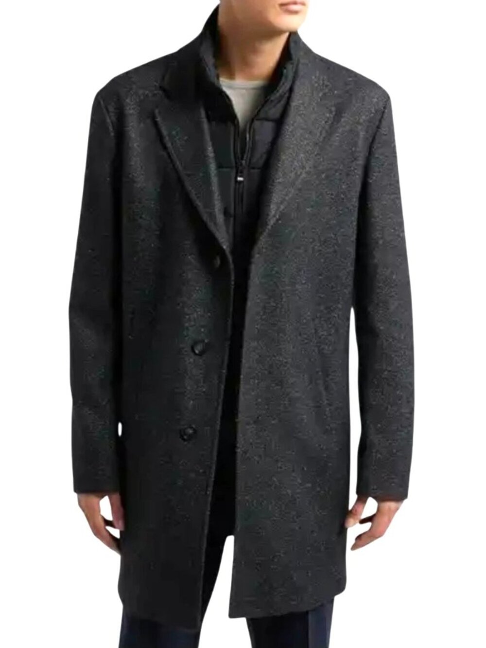 Hugo Boss Men Coat Size 46 Regular Wool Cashmere Blend Jared 3 Button No Bib New